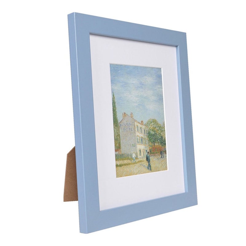 Muzilife 8x10 Wood Picture Frame with Real Glass Cover, Blue Photo Frame Display Pictures 5x7 with Mat or 8x10 Without Mat, Vertical & Horizontal on Wall or Tabletop, 2pcs - Image 5
